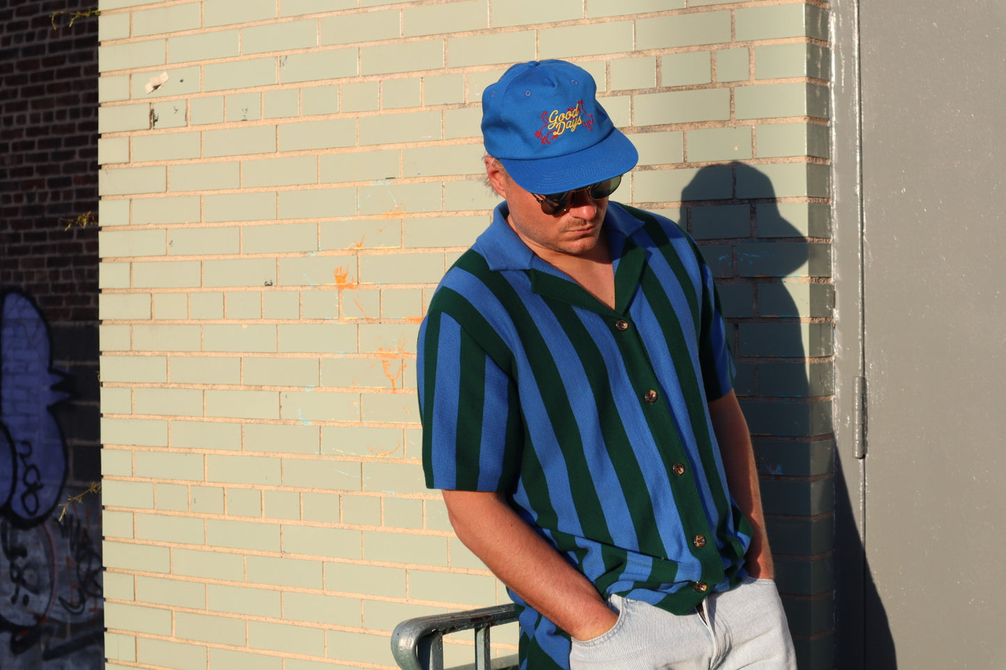 Forest Knit Camp Shirt - Blue/Green