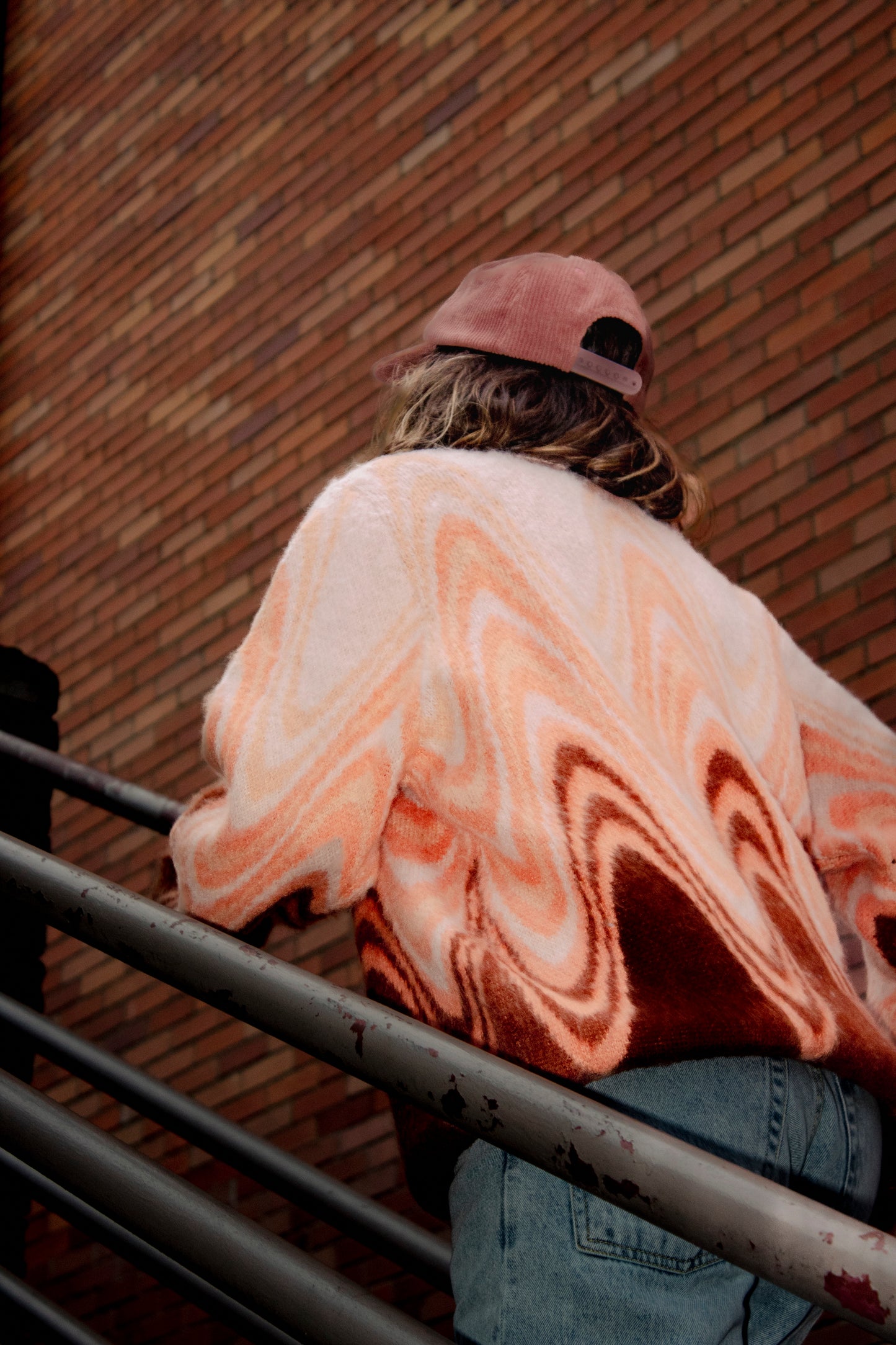 Ripple Knit Mohair Polo Sweater
