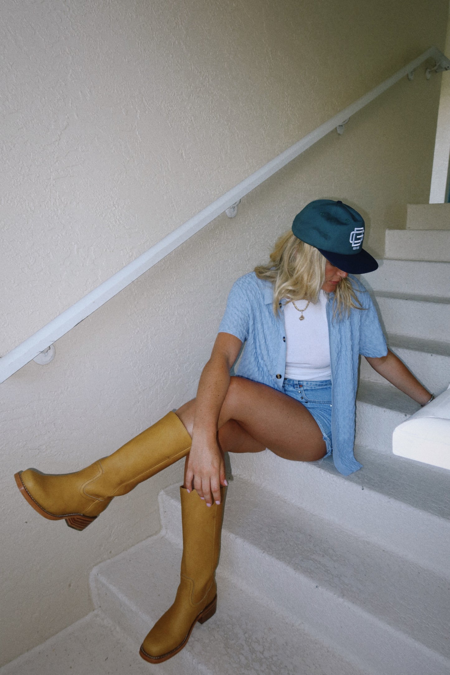 Good Days Interlocking Letter Hat - Green/Navy