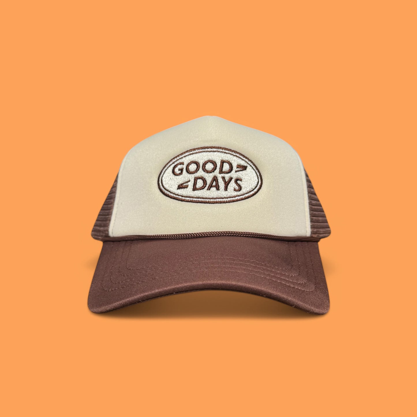GOOD DAYS TRUCKER HAT - BROWN & CREAM