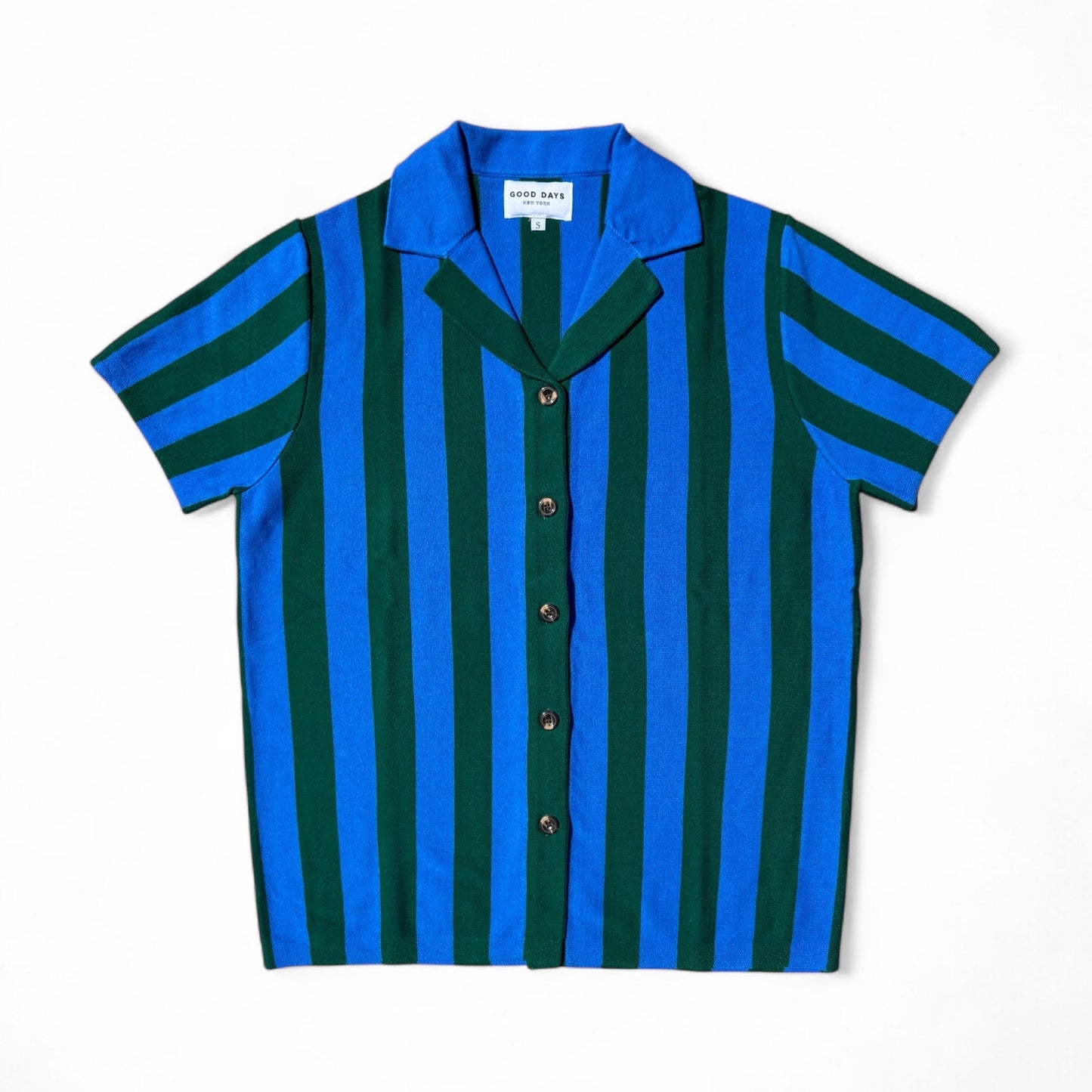 Forest Knit Camp Shirt - Blue/Green