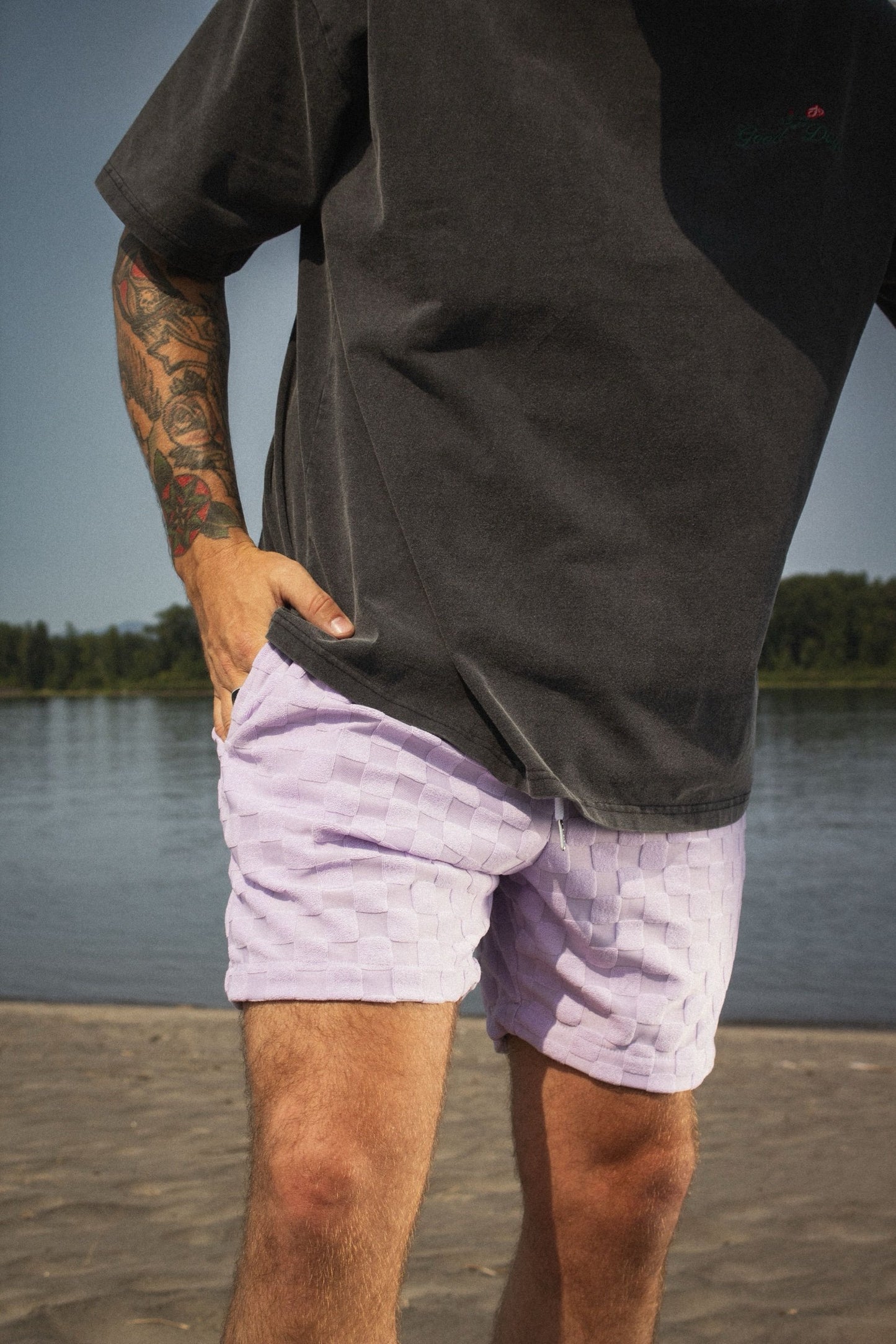 VENICE TERRY CLOTH SHORTS - LAVENDER-SQ1224328