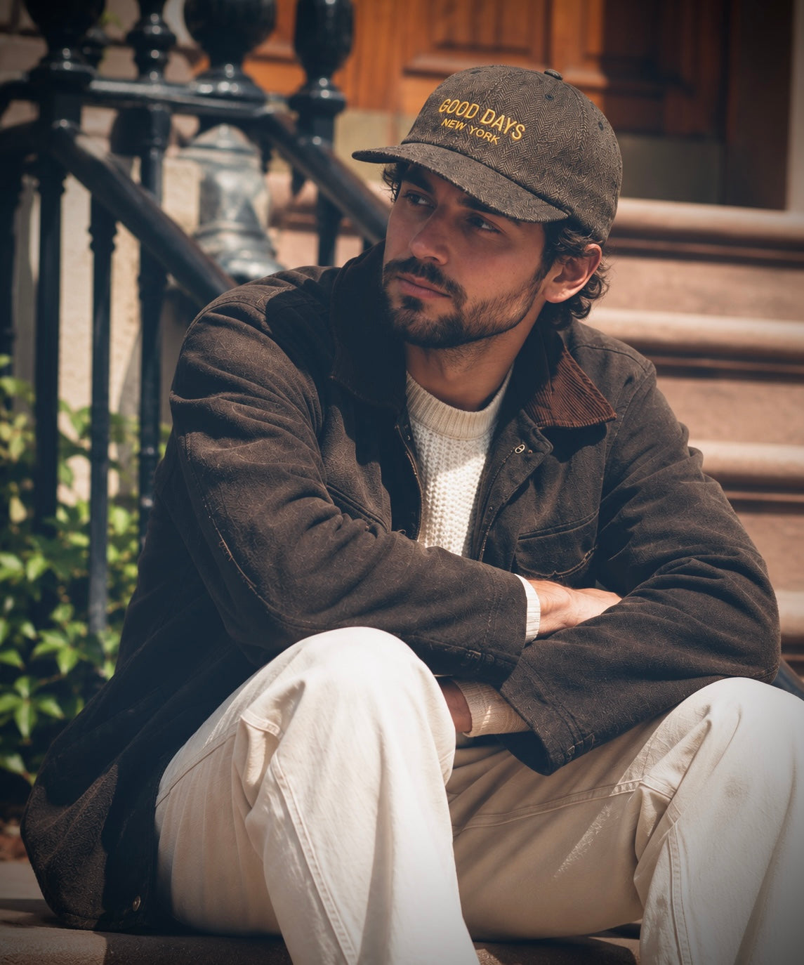 Good Days Chevron Wool 6-Panel - Brown