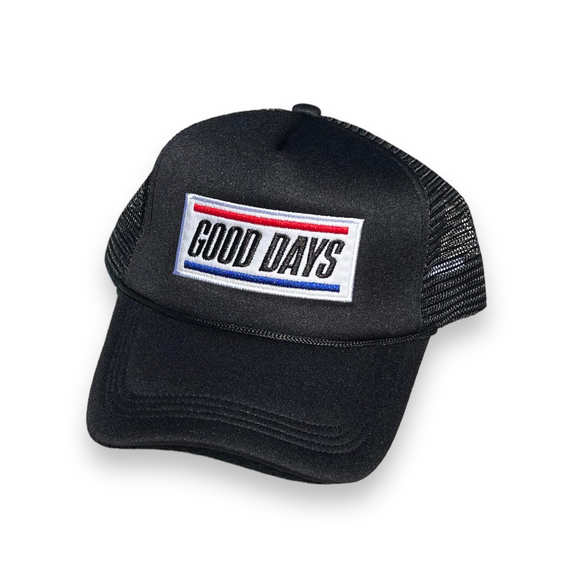 GOOD DAYS TRUCKER HAT RACING BLACK