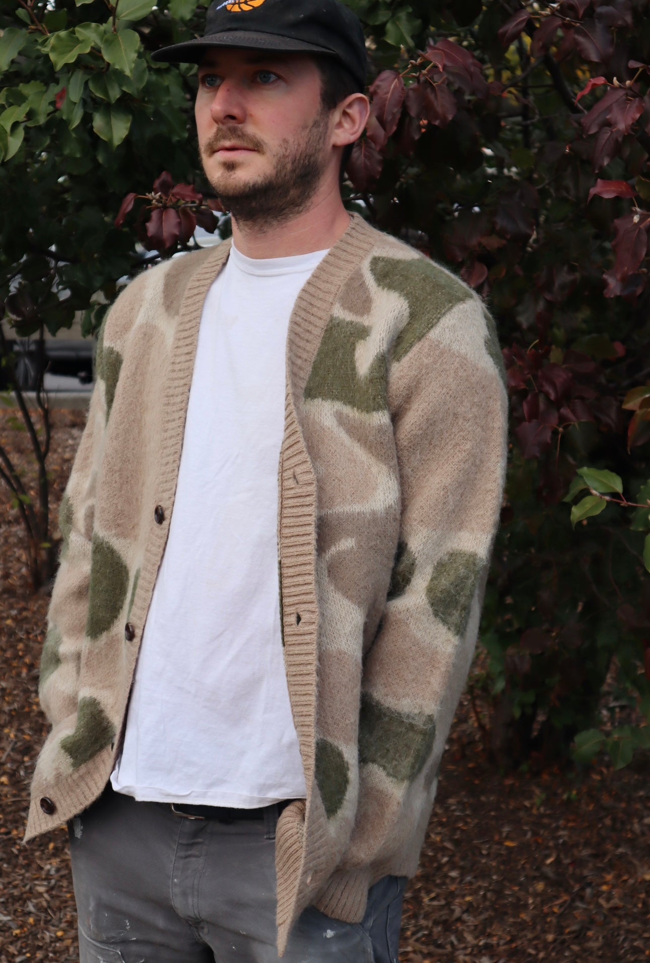 CAMO MOHAIR CARDIGAN