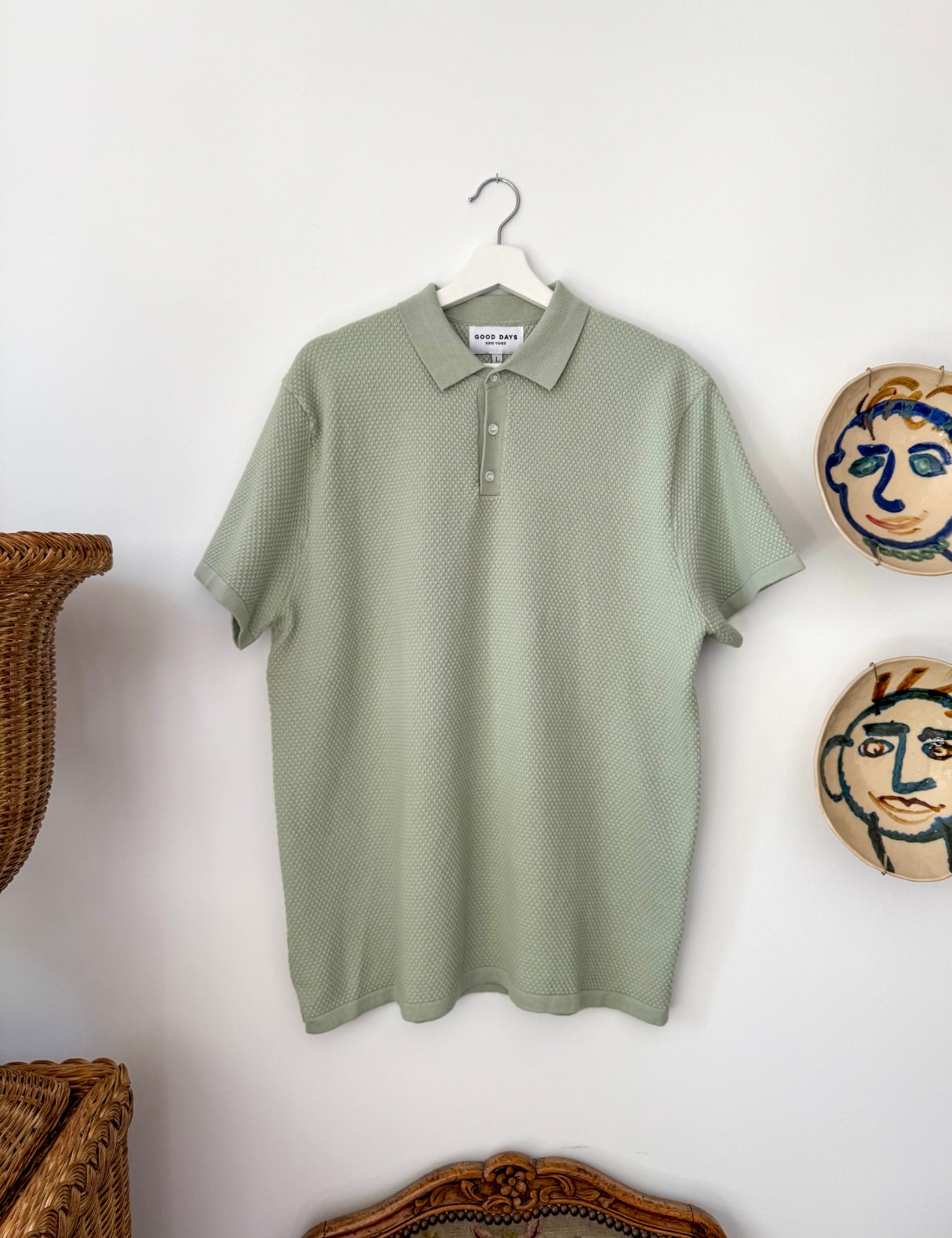 Harbor Knit Polo - Sage