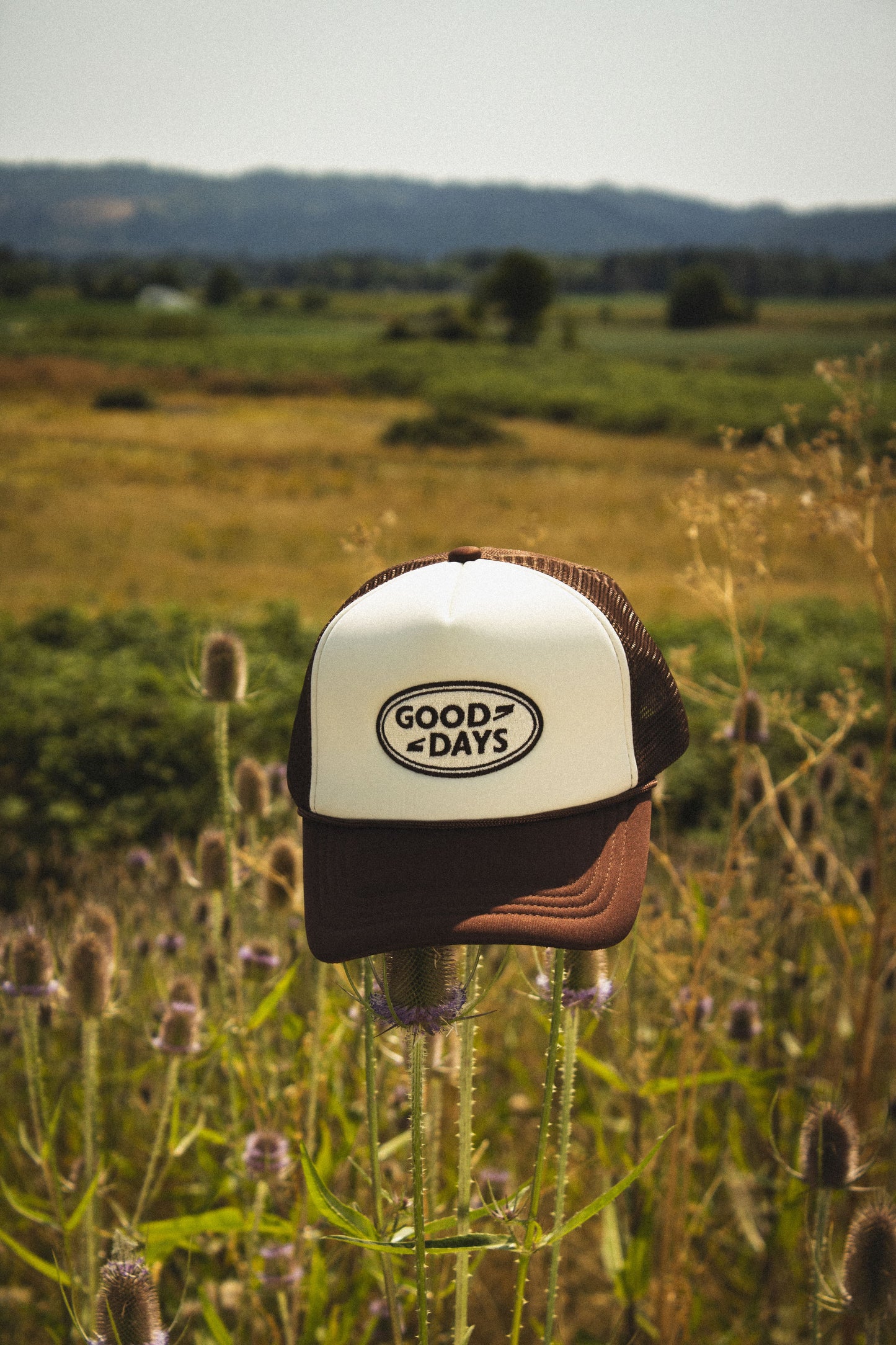 GOOD DAYS TRUCKER HAT - BROWN & CREAM