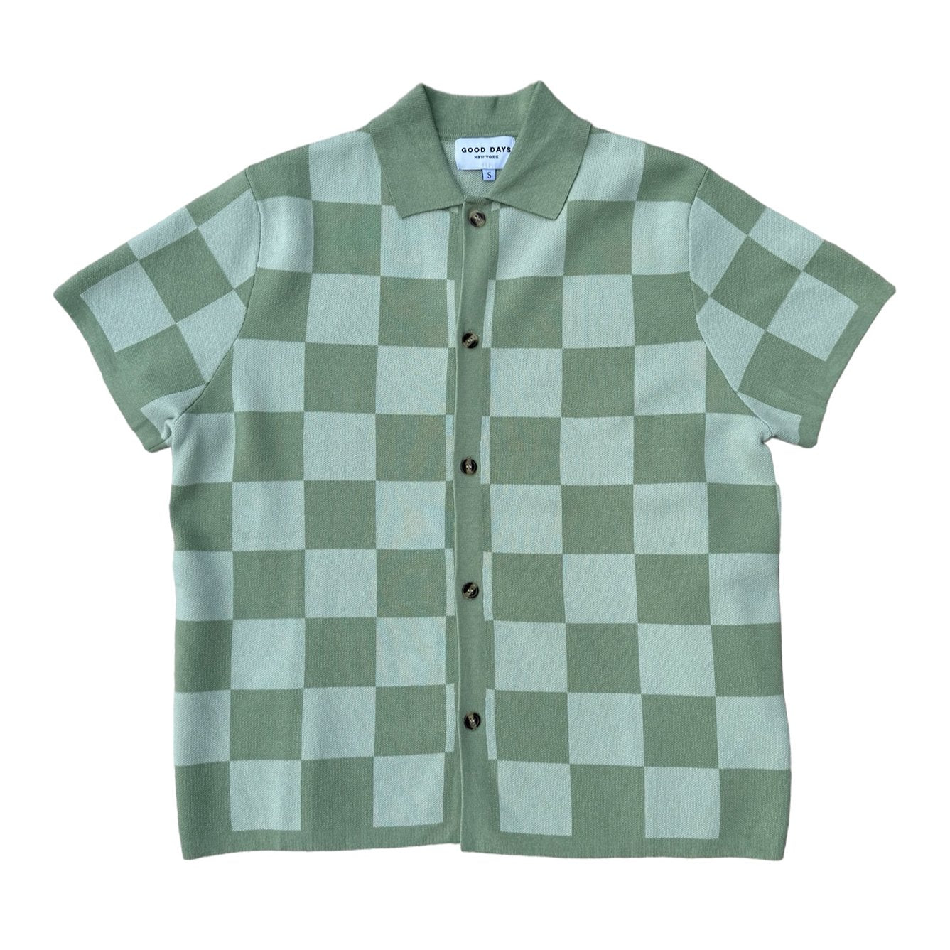 CHECKERED KNIT JACQUARD BUTTON UP-SQ0581854