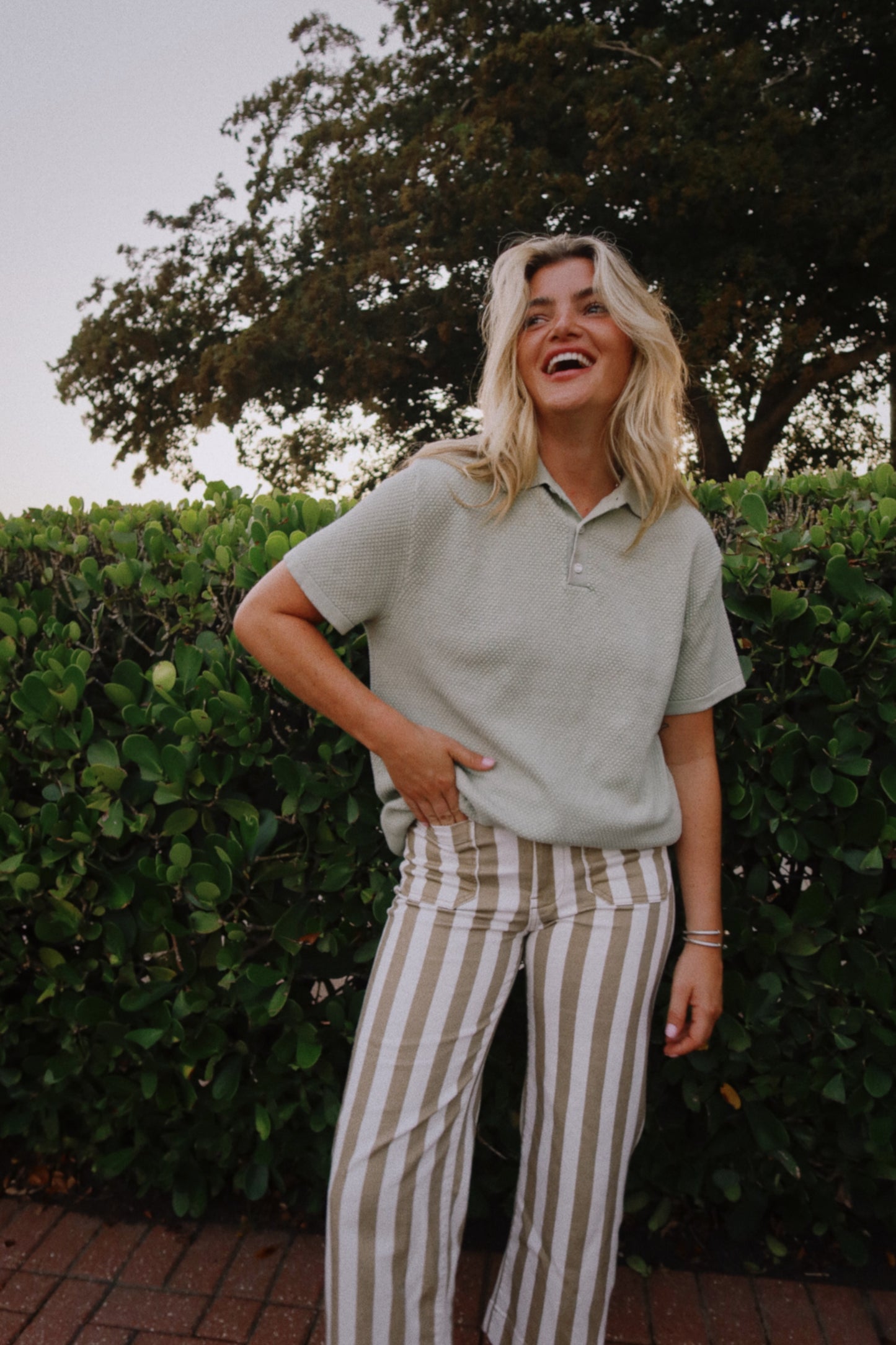 Harbor Knit Polo - Sage
