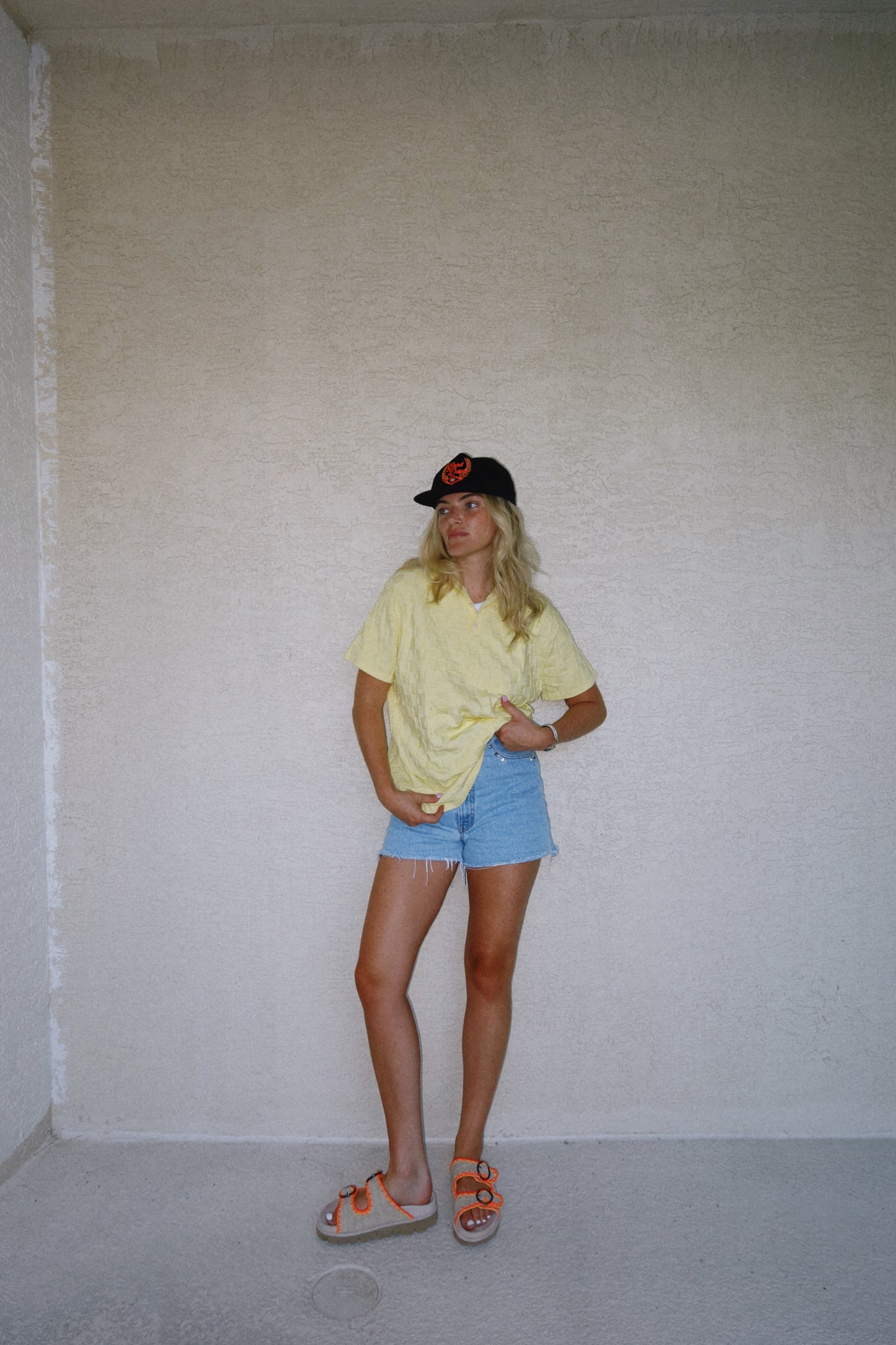 Palmetto Checkered Knit Polo - Butter Yellow