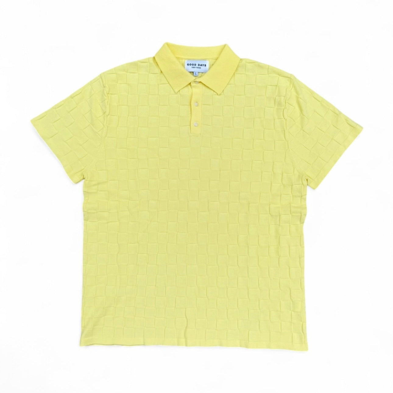 Palmetto Checkered Knit Polo - Butter Yellow