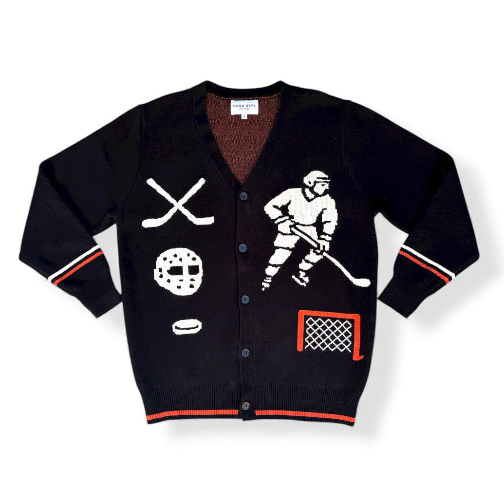 Rinkside Jacquard Knit Hockey Cardigan