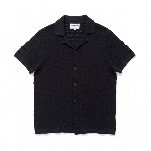 Sutton Textured Knit Camp Shirt - Midnight